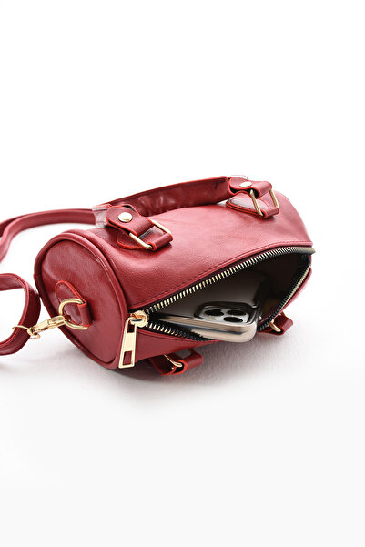 KOÇAK ÇANTA Women's Mini Round Multi-Useful Women's Hand, Shoulder and Crossbody Bag