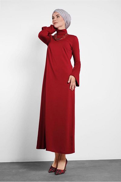 Alvina Wide Cut Dress with Sleeves with Volance Sleeves 40012