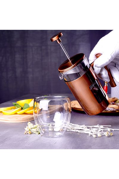 Karaca Borosilikatglas Kupfer French Press 350 ml