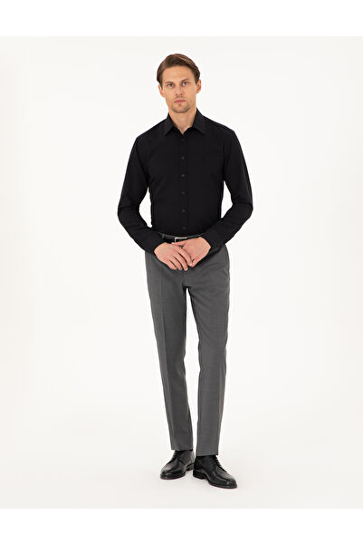 Pierre Cardin Siyah Regular Fit Uzun Kollu Gömlek 50292309-VR046