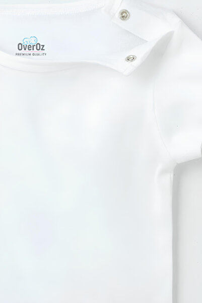 Overoz White Blue Grimelange 3-Piece Baby Bodysuit Set - 100% Cotton, Organic Bodysuit UCLUKISABMG