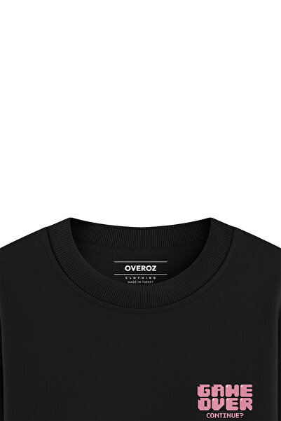 Overoz Παιχνίδι Over Back Printed Μαύρο Oversize Φούτερ S1199