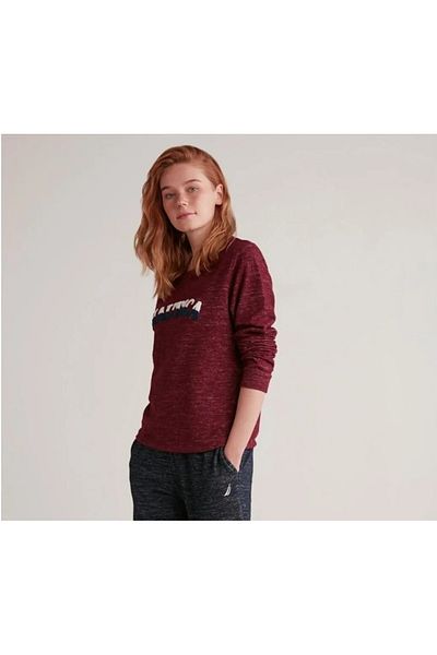 Nautica Nautica Soft Textured Thermal Fabric Women's Long Sleeve Single Top Sweat Pyjamas