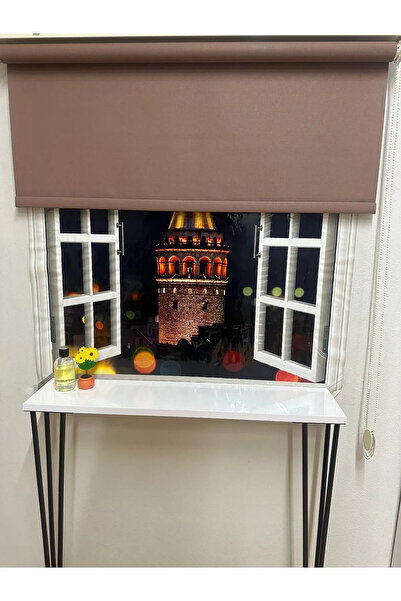 NarinLife Mat Kahverengi Stor Perde