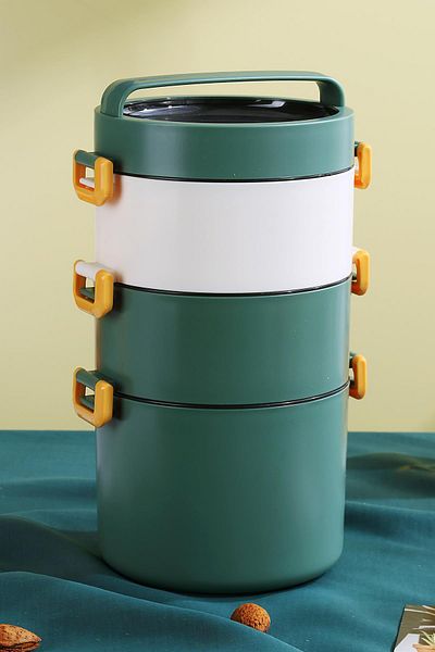 Vagonlife 1800 ml Capacity 3 Layers New Generation Office-School Lunch Box - Fflbox3Kat1800Ml