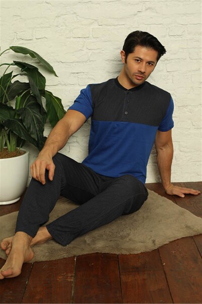 Akbeniz Ανδρική φόρμα πιτζάμα 3 τεμαχίων Sax 6823