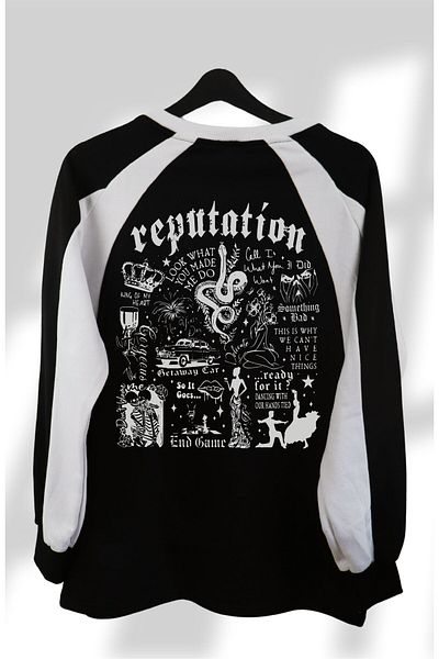Fuddy Moda Hanorac unisex oversize Taylor Swift Reputation, imprimat pe spate, fără glugă