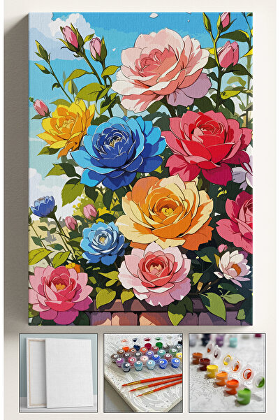 Sulepas Sayılarla Boyama Çerçeveli Hobi Seti Numaralı Tuval Fırça Boya Dahil ...