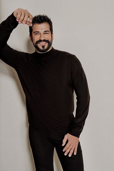 ALTINYILDIZ CLASSICS Schwarzer, pillingfreier Anti-Pilling-Strickpullover mit halbem Rollkragen und Standard-Passform für Herren