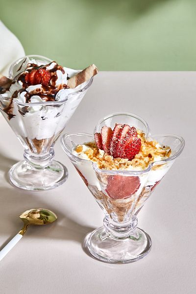 ORTAKÖY CENNETİ 6 Pieces Glass Magnolia/Pudding/Dessert/Ice Cream Bowl