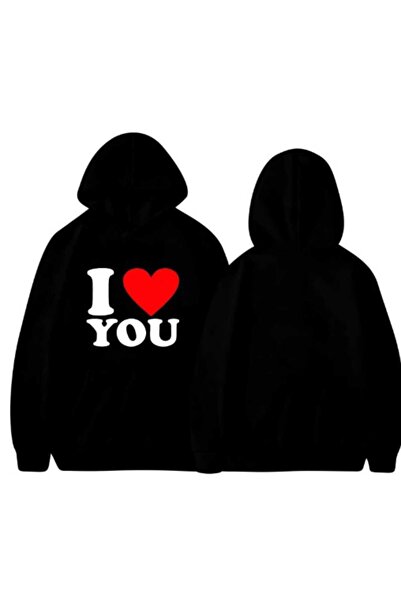 Elfa Tekstil Unisex φούτερ με στάμπα  "I Love You "