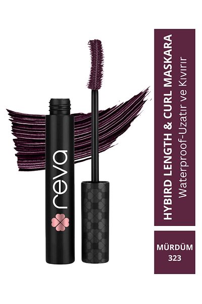 REVA Extending Hybrid Plum Mascara - Hybrid Length & Curl Prune - No: 323 - Vegan Clean Content