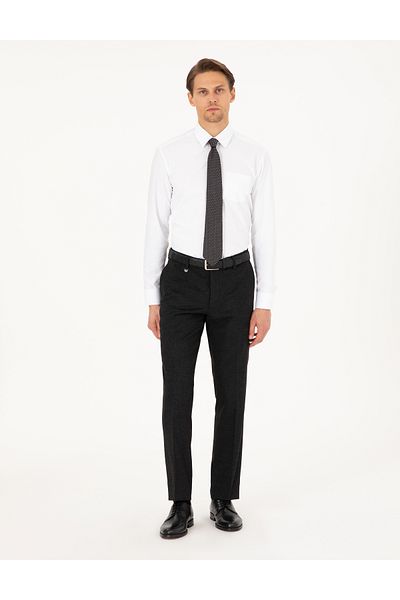 Pierre Cardin Anthracite Slim Fit Fabric Trousers 50293167-Vr006