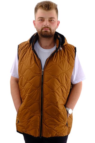 ModeXL Mode XL Ανδρικό φανελάκι με κουκούλα με φερμουάρ U24700 Καφέ