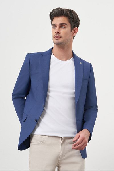 Morven Jachetă clasică Parlement Polyviscon Slim Fit Mono Guler pentru bărbați