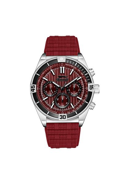 Slazenger SLAZENGER SL.9.2389.2.05 Men Multi Function Display Watch & Silicone Strap Red
