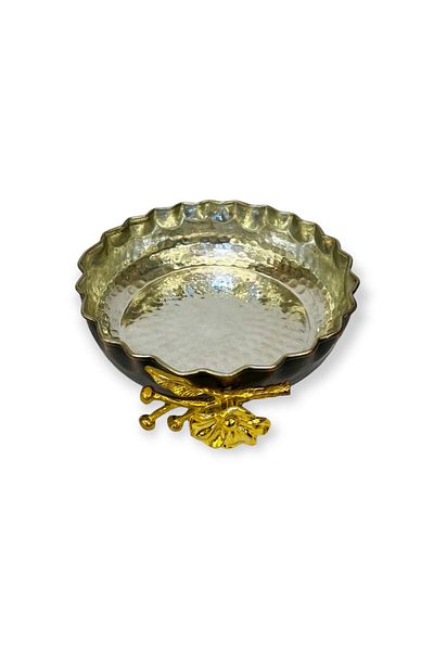 EFEMİR Japanese Rose Frilly Copper Sugar Bowl with Oxide