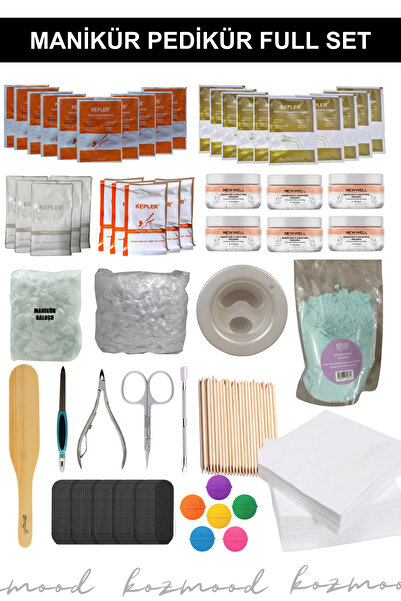 KozMood Manikür Pedikür Seti (Kremli Eldiven&Patik, Peeling, Pens, Törpü, Nem Bombası) Tırnak Bakım Seti