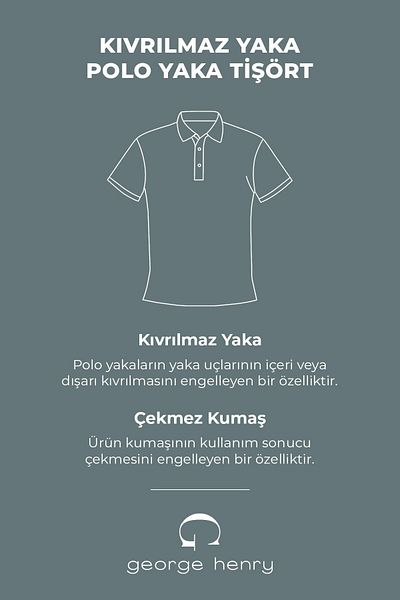 George Henry Pachet de 5 tricouri pentru bărbați, din bumbac, care nu se contractă, cu gât polo, slim fit