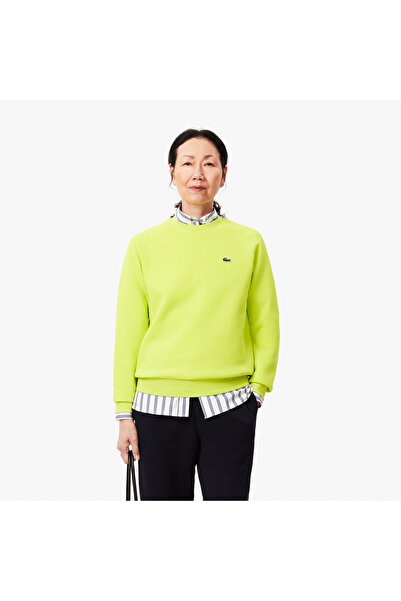 Lacoste Kadın Regular Fit Bisiklet Yaka Sarı Sweatshirt
