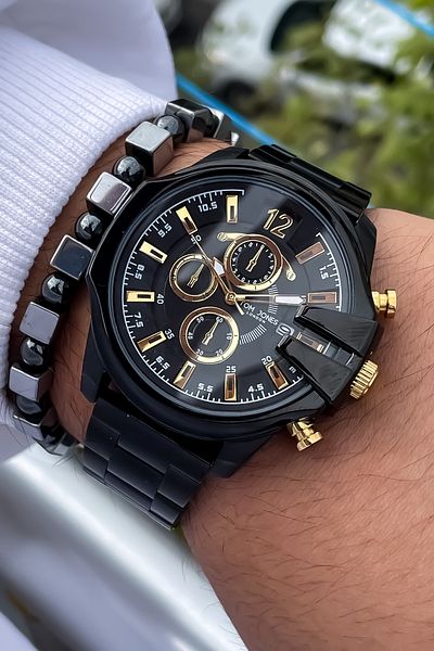 Tom Jones Steel Men's Wristwatch Waterproof + Bracelet Gift