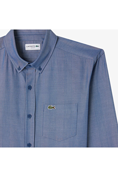 Lacoste Erkek Slim Fit Düğmeli Yaka Koyu Mavi Gömlek