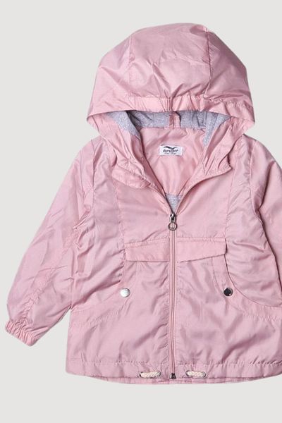 Verscon Hooded Raincoat with Front Zipper Pocket Seasonal Lightweight Girl's Coat