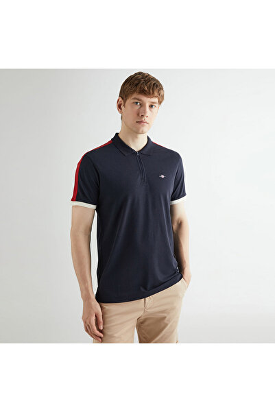 Gant Erkek Lacivert Regular Fit Renk Bloklu Polo