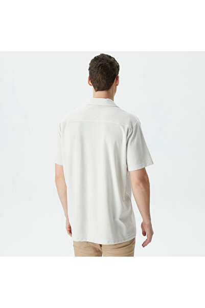 Nautica Erkek Gri Classic Fit Kısa Kollu Gömlek