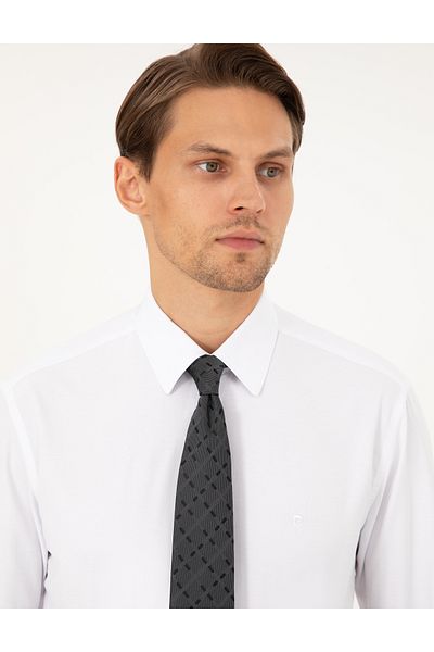 Pierre Cardin Λευκό μακρυμάνικο πουκάμισο Basic Fit 50298003-VR013