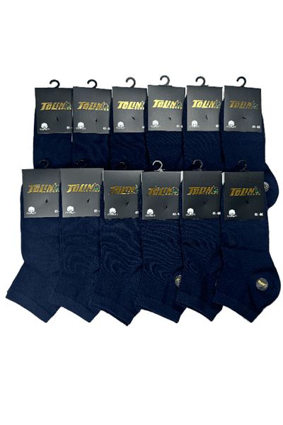 TOLIN Ανδρικό Σετ Κάλτσες 12 Μπλε Navy Cotton Booties 10370