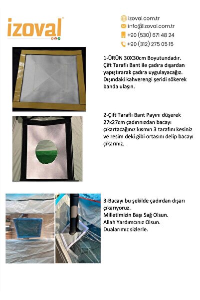 izoval Çadır Soba Bacası Çıkışı Yanmaz ,cırtsız ,tek Katlı
