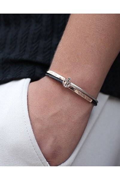 vogutima Erkek Gümüş Çelik Bileklik - Gemici • Denizci Çapa • Işıklı Kutuda • Sevgiliye • Eşe Bileklik