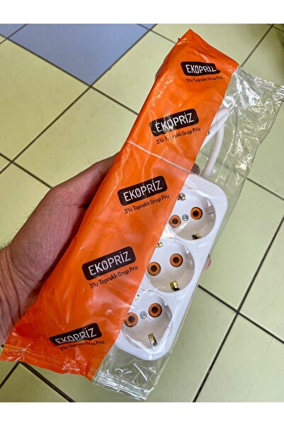 canh 5 metre topraklı ara kablosu uzatmalı seyyar üçlü grup priz