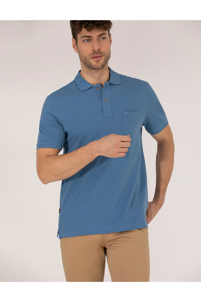 Pierre Cardin Σκούρο μπλε μπλουζάκι με κανονική εφαρμογή με λαιμόκοψη πόλο 50262659-VR032