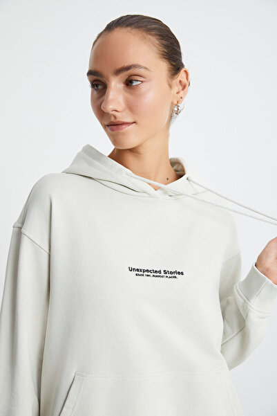 GRIMELANGE SHARY Hellgraues Damen-Sweatshirt