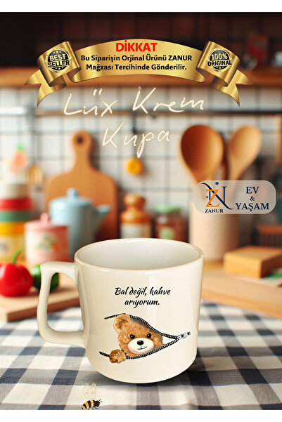 zanur You Will Smile Every Sip with a Cute Bear Figure Looking Out from Zippe...