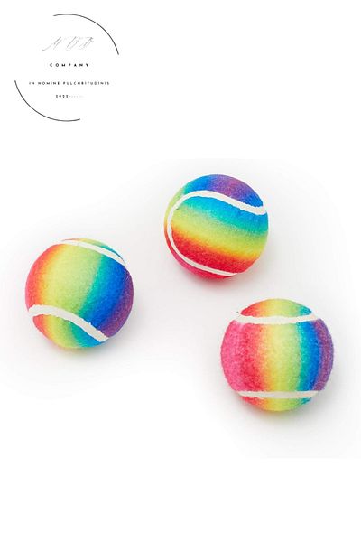 FORSEİ LUCA Rainbow Sponge Cat Dog Chewing Play Ball Tennis Design Play Ball 1Pcs