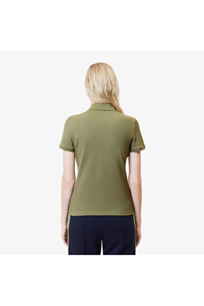 Lacoste Kadın Slim Fit Haki Polo