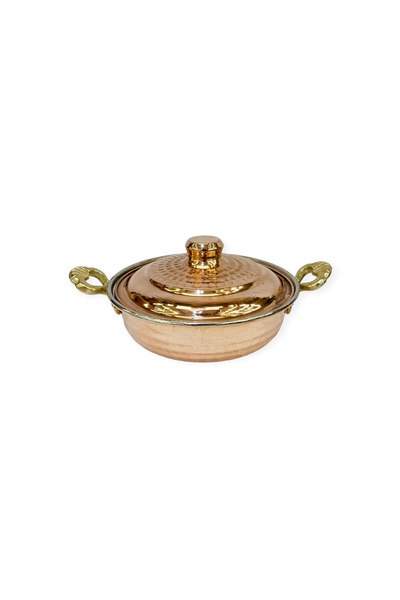 EFEMİR Deep Copper Pan with Lid 3 No