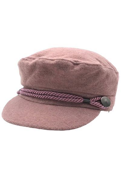 AXE SPORTSWEAR Women's Winter Pink Sailor Type Rope Detailed Soft Textured Stamp Captain Cap Hat Hat