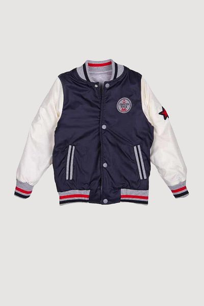 Verscon Double Sided Color Blocked College Collar Boy's Coat
