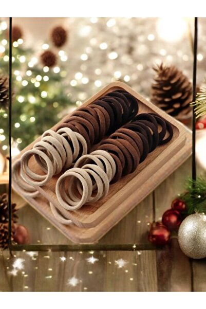 shop TAYEM Σετ αγκράφες από καουτσούκ 50 τεμαχίων σε καφέ τόνους για γυναίκες