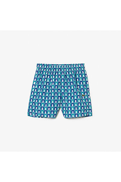 Lacoste Monogram Erkek Çocuk Baskılı Renkli Mayo Şort