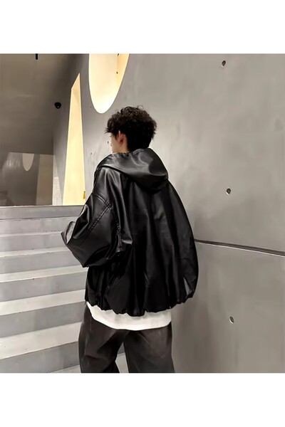 NYC GİYİM TEKSTİL Ultra ovarsize hakiki deri unisex hip hop mont