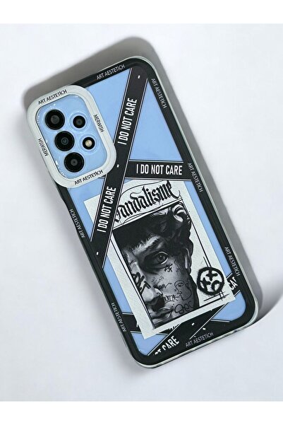 Merwish Samsung Galaxy A13 and A23 Compatible Artaesthetic Patterned 0.2 mm Camera Protection Transparent Case