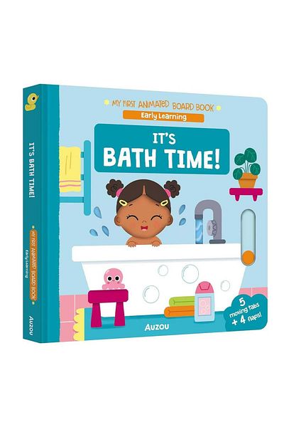 Auzou Books First Defaşılıt Board Book with Animaşıon - 'Its Bath Time'