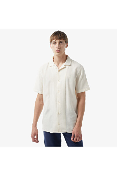Lacoste Erkek Regular Fit Kısa Kollu Krem Gömlek