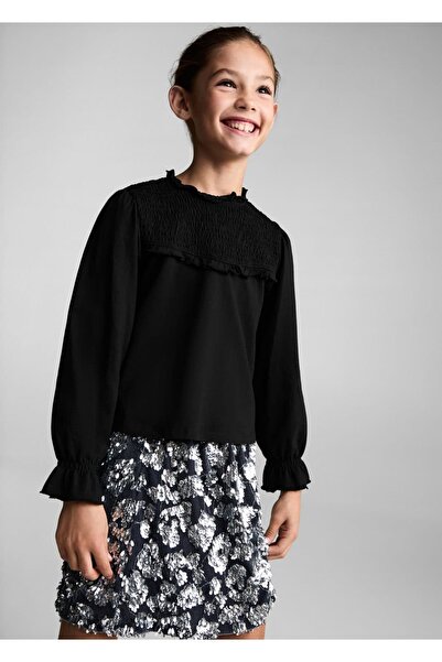 MANGO Kids Büzgü Detaylı Tişört