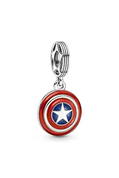 Lines Bijuteri Marvel Captan Amerika Kalkanı 925 Ayar Gümüş Charm